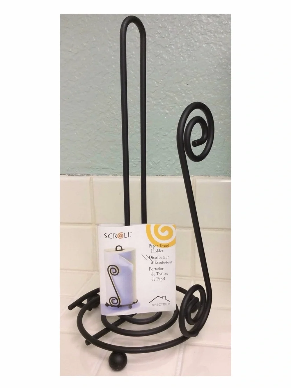 Black Scroll Paper Towel Holder - Home Bath